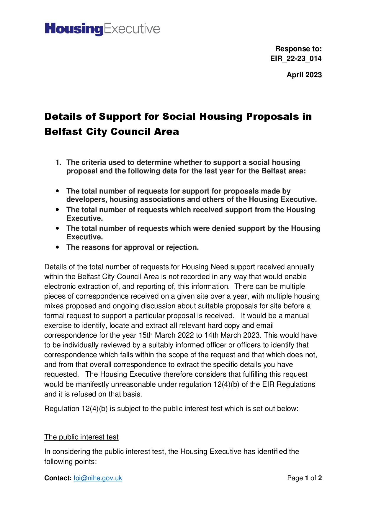 NI Housing Executive Imposes New 'Reporting Restrictions' on Social Housing Waiting List Data